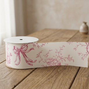 Vintage Frans Toile Roze Coquette Strikpatroon Lint