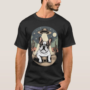 Vintage Franse Bulldog UFO Western T-shirt