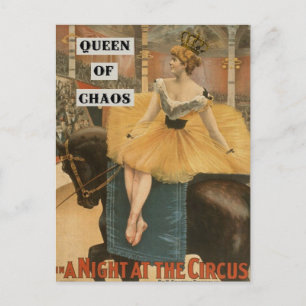 Vintage franse dame circus briefkaart foto
