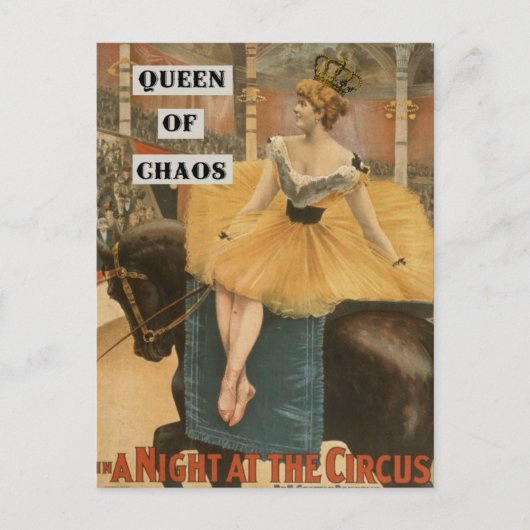 Vintage franse dame circus briefkaart foto (Voorkant)