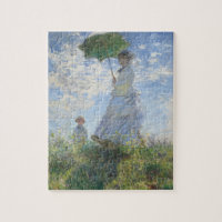 Vintage Franse kunst Claude Monet Moeder en zoon