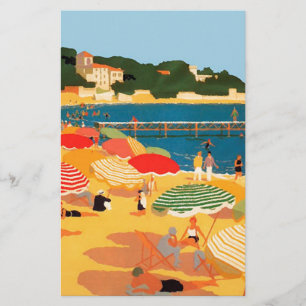 Vintage Franse Riviera-strand Briefpapier