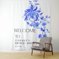 Vintage Franse Toile Blauwe Bloem Bruiloft Brunch