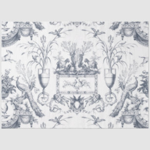 Vintage Franse Toile Pauw en landelijke boerderij  Tissuepapier