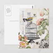 Vintage French bird postcard Briefkaart (Voorkant / Achterkant)