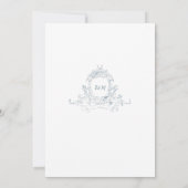 Vintage French Blue Wedding Frame Kaart (Achterkant)