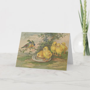 Vintage French Gelukkig Pasen Easter Card Feestdagen Kaart