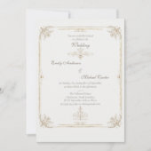 Vintage French Gold Wedding Frame Invitation (Devant)