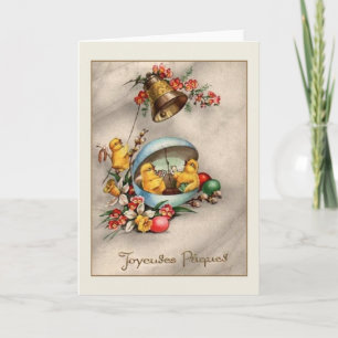 Vintage French Joyeuse Pasen Easter Card Feestdagen Kaart