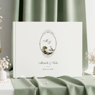 Vintage French Monogram Wedding Guest Book Gastenboek