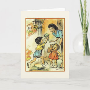 Vintage French Mother's Day Greeting Card Kaart