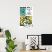 VINTAGE FRENCH OCEAN TRANSPORT TRAVEL POSTER (Bureau à domicile)