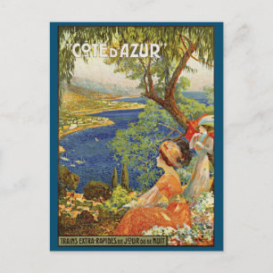 Vintage French Riviera Cote d'Azur ad Briefkaart