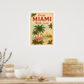 Vintage From Miami With Love Christmas Poster (Cuisine)