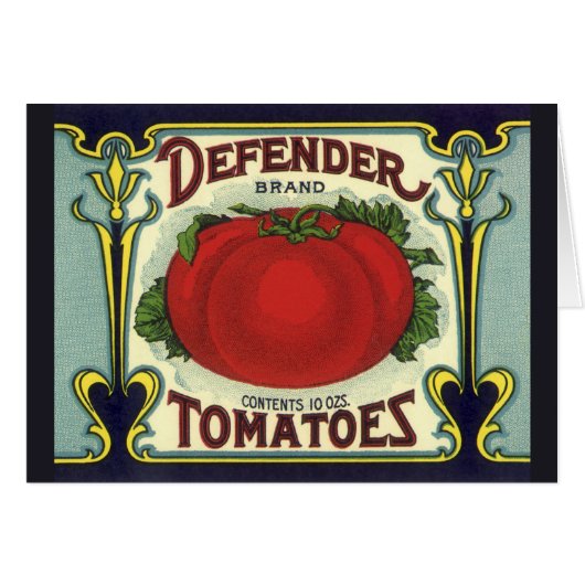 Vintage Fruit Crate Étiquette Art, Defender Tomate (Devant horizontal)