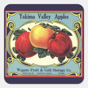 Vintage Fruit Crate Étiquette Art Yakima Valley Po