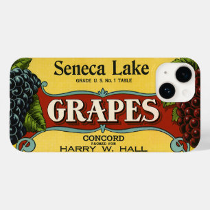 Vintage Fruit Crate Label Art, Seneca Lake Grapes Case-Mate iPhone 14 Hoesje