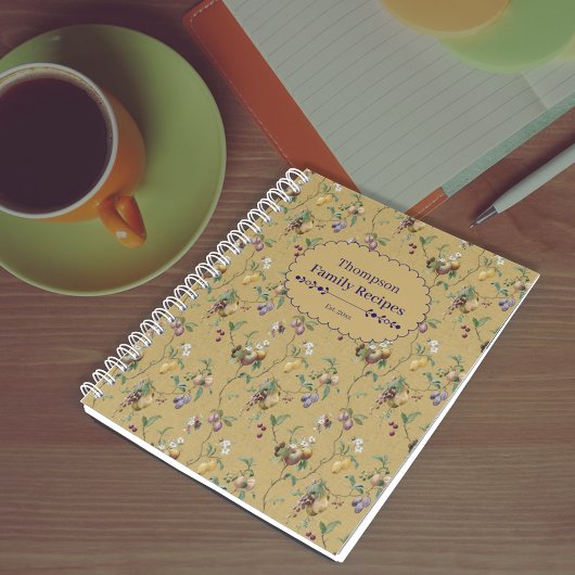 Vintage Fruit Pattern Recipe Notitieboek