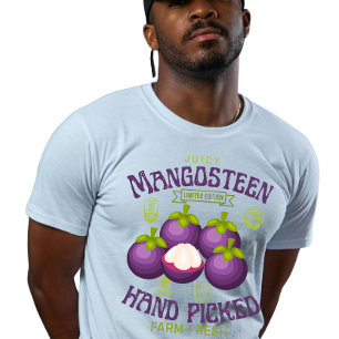 Vintage Fruitlabel Tropische Mangosteen T-shirt
