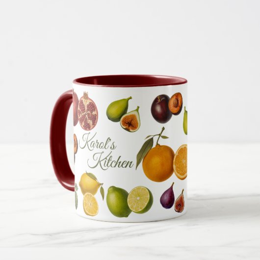 Vintage Fruits Mug (Customize) (Devant gauche)