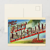 Vintage Ft. Lauderdale Florida ansichtkaart Briefkaart (Voorkant / Achterkant)