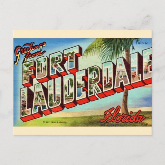 Vintage Ft. Lauderdale Florida ansichtkaart Briefkaart (Voorkant)