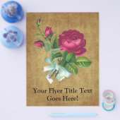 Vintage Fuchsia Roos Flyer (Enkel)