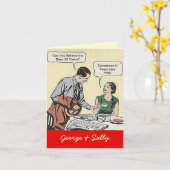 Vintage Fun Couple Cartes Joyeux Anniversaire (Fleur jaune)