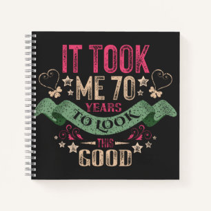 vintage Funny 70 years old saying quote Notitieboek