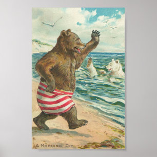 Vintage Funny Beren Poster