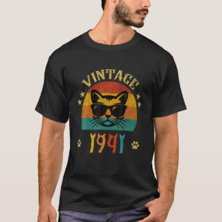 Vintage Funny Cat Birthday Gift 1941 Men Women 80 T-shirt