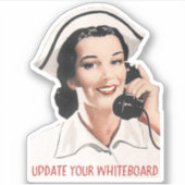 Vintage Funny Nurse Custom-Cut Vinyl Sticker (Devant)