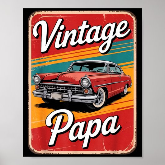 Vintage Funny Papa  Poster (Voorkant)