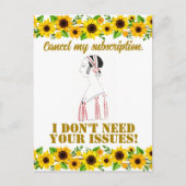 Vintage Funny Sarcastic Line Art Femme Carte posta (Devant)