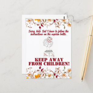 Vintage Funny Sarcastic Line Art Femme Carte posta