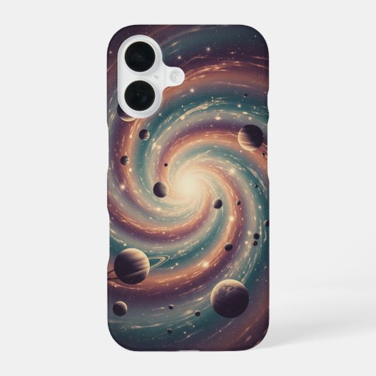 Vintage Galactic Swirl iPhone 16 Hoesje (Achterkant)
