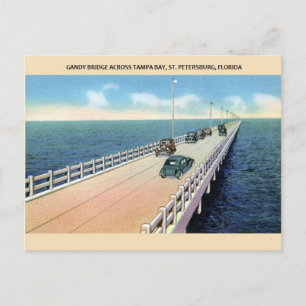 Vintage Gandy Bridge Tampa Bay Florida Briefkaart