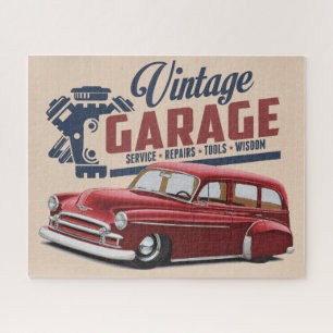 Vintage Garage Wagon Jigzaag Puzzle Legpuzzel