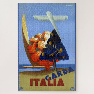 Vintage Garda Italië Air Travel Legpuzzel