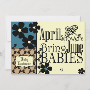 Vintage Garden Baby shower Kaart