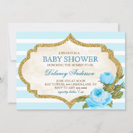 Vintage Garden Roos Baby shower Uitnodiging