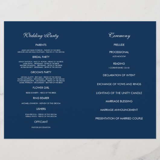 Vintage Garden Roses - programme de mariage (Dos)