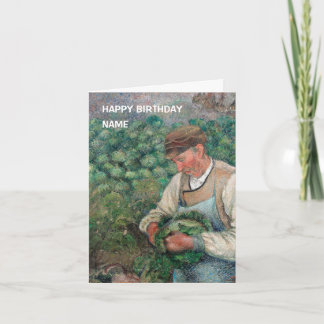 Vintage Gardener Camille Pissarro Birthday Kaart
