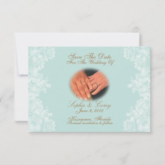 Vintage Gardenia Enregistrer La Date Carte D'Invit (Devant)