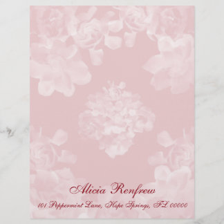 Vintage Gardenia Letterhead Stationery Briefhoofd Ontwerp