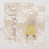 Vintage Gardenia Sand Verloving Kaart (Voorkant / Achterkant)