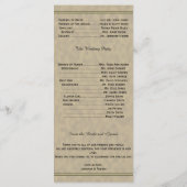Vintage Gardenia Wedding Programme (Dos)
