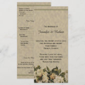 Vintage Gardenia Wedding Programme (Devant / Derrière)