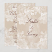 Vintage Gardenia Wedding Uitnodiging (Voorkant / Achterkant)