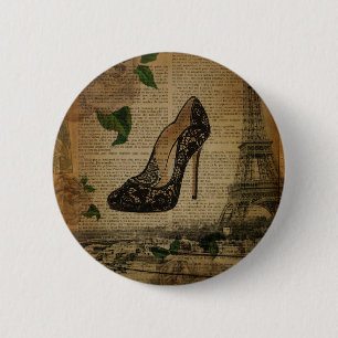 Vintage garelschoenen voor eiffeltoren in Parijs Ronde Button 5,7 Cm
